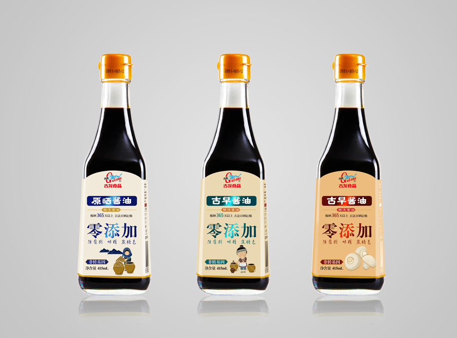 古龍原曬醬油包裝設(shè)計欣賞